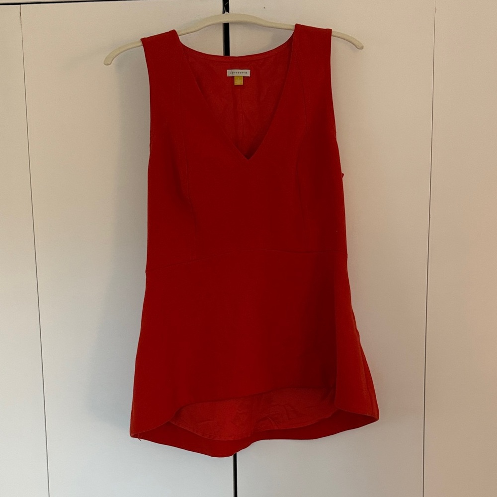 Leifsdottir Red Sleeveless V-Neck Top size 6